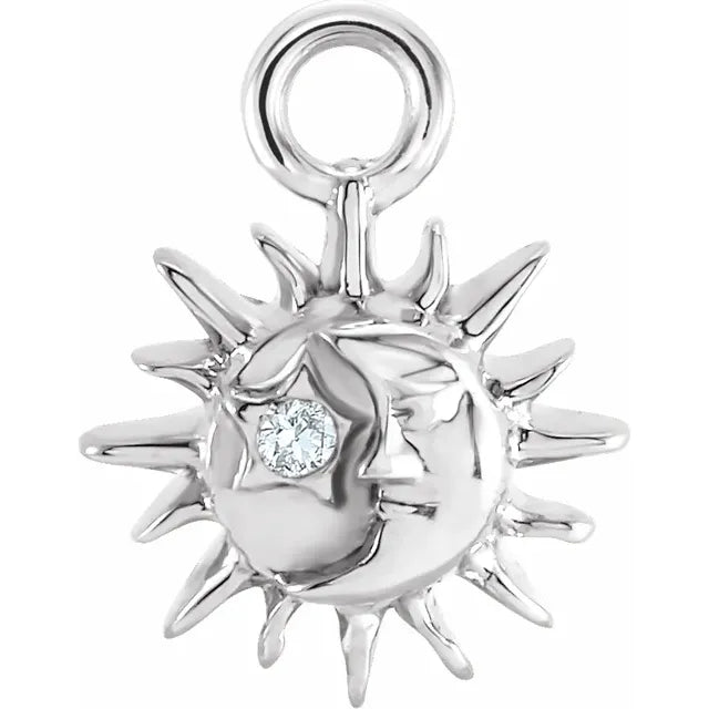 Natural Diamond Sun and Moon Dangle