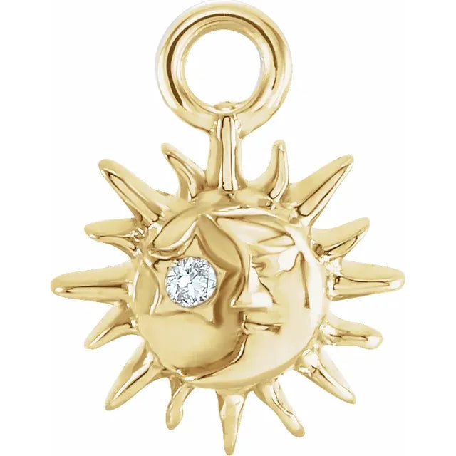 Natural Diamond Sun and Moon Dangle